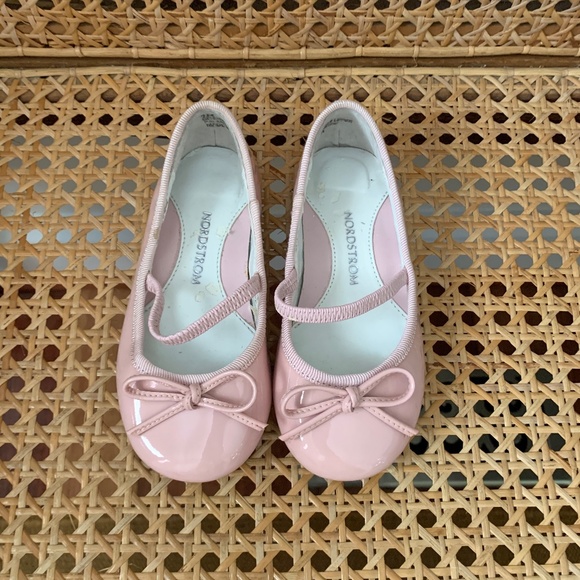 Toddler Girls Genuine Leather Pink Ballet Flats Dress Shoes 7 - Picture 5 of 6